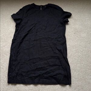 J. Crew Mini 100% Linen Black Short Sleeve Dress